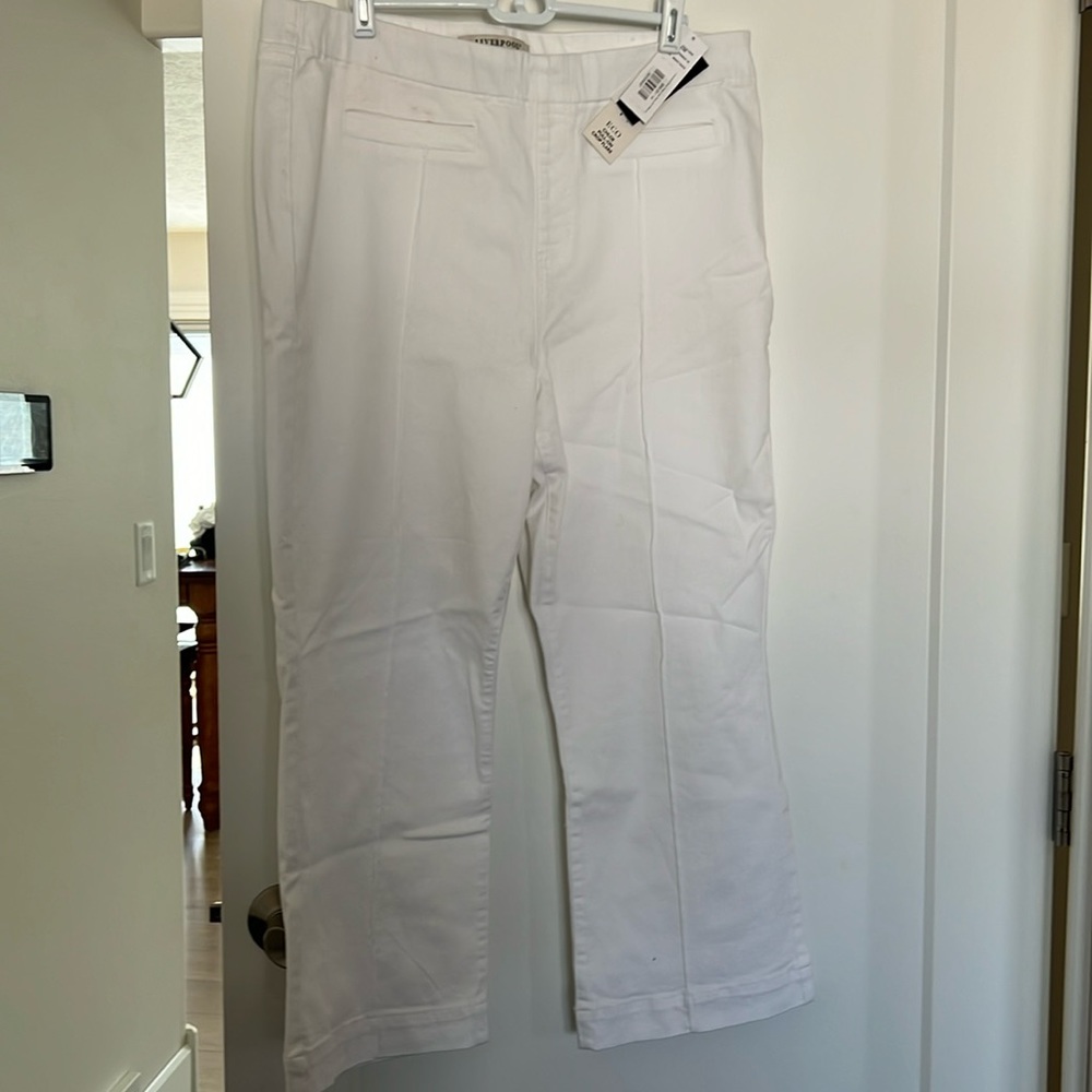 Liverpool white pull on crop denim